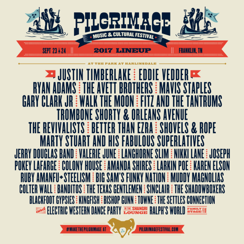 unnamed 3 Justin Timberlake, Eddie Vedder, Ryan Adams to play Pilgrimage Festival 2017