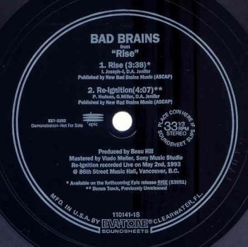 Bad Brains – Rise (1993) Flexi-disc Album