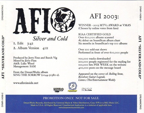 AFI – Silver And Cold (2022) CD Album