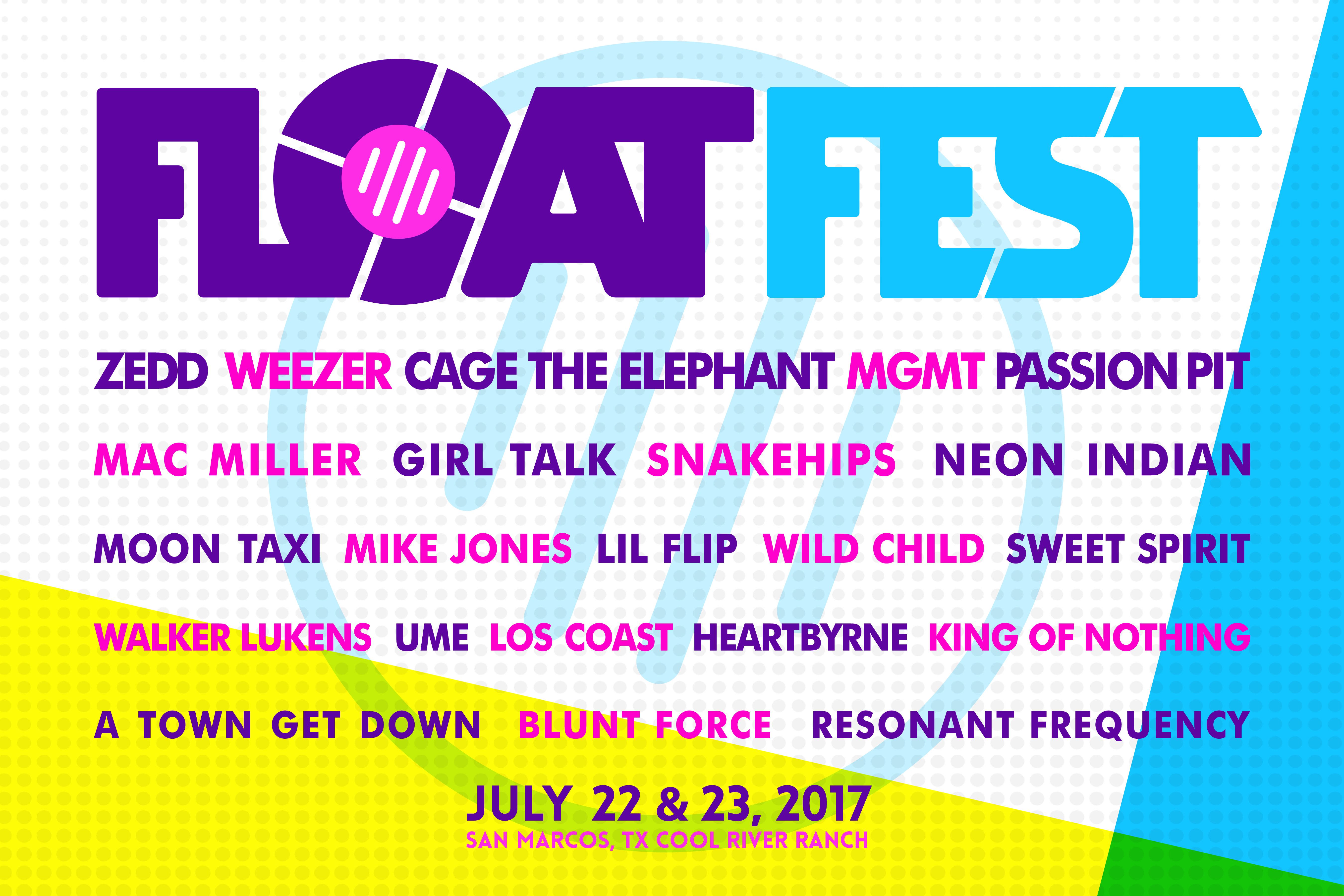 18x12 facebook lineup 01 Float Fest reveals 2017 lineup: MGMT, Weezer, Passion Pit to headline