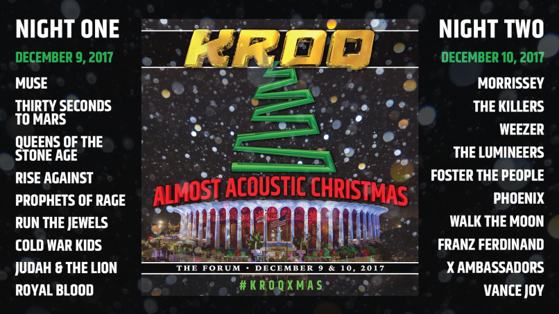 kroq almost acoustic christmas Almost Acoustic Christmas 2017 lineup: QOTSA, Morrissey, The Killers, Muse, and more