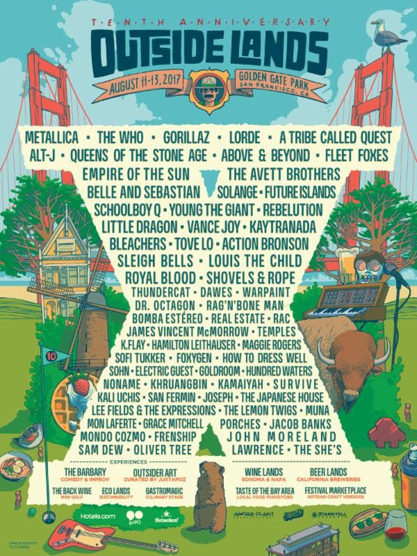 unnamed 7 Outside Lands reveals 2017 lineup: Gorillaz, Metallica, The Who to headline
