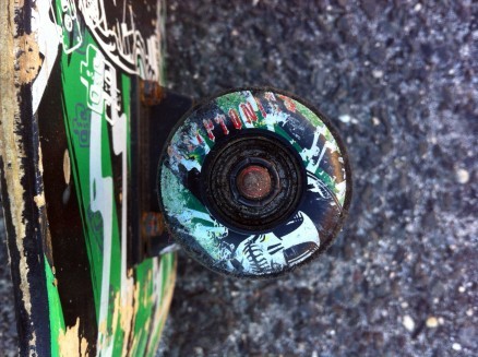 Kryptonics wheels, painted, and native to this board.